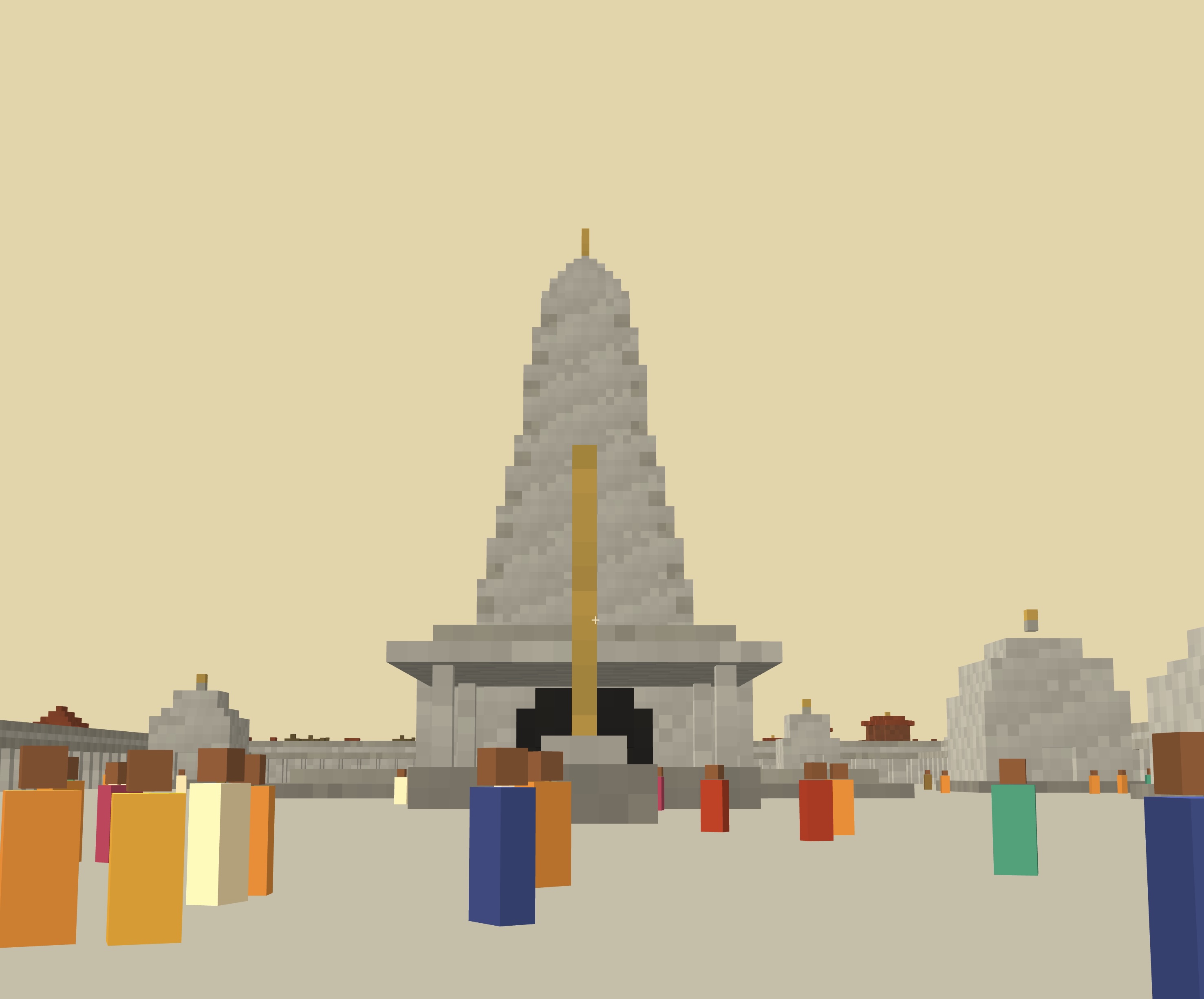 The entrance to the temple in FPV